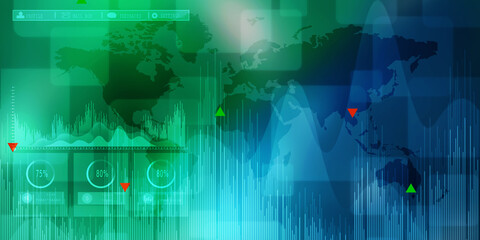 2d rendering Stock market online business concept. business Graph 
