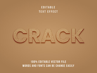 Editable Crack text effect with brown background