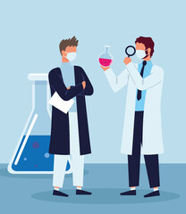 doctors laboratory flasks