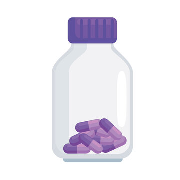 Medical Purple Pills Bottle