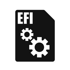 EFI Black File Vector Icon, Flat Design Style