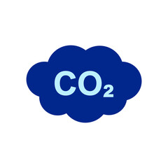co2, carbon dioxide emissions, vector icon illustration. Carbon emissions reduction icon.  environment concept. flat design illustration on background.