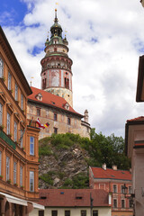 Fototapeta premium cozy streets little town of Cesky Krumlov in the Renaissance Baroque style