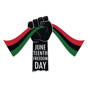 hand with juneteenth flag