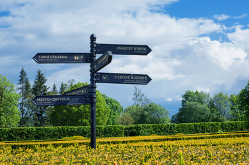 location guide for attractions in a regular park in Cesky Krumlov