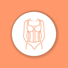 Corset lingerie color glyph icon. Pictogram for web page.