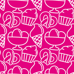 collection of dessert food patterrn