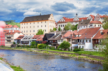 Fototapeta na wymiar cozy streets little town of Cesky Krumlov in the Renaissance Baroque style
