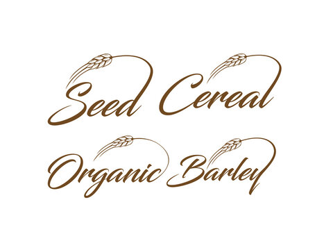 Seed Cereal Organic and Barley Wordmark Logo Sign