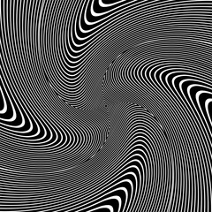 Illusion of vortex circular rotation movement. Lines texture.