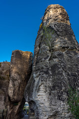 The Bastei Bridge at sunset, Saxon Switzerland National Park Germany