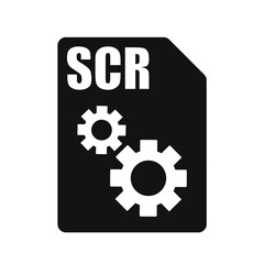 SCR Black File Vector Icon, Flat Design Style