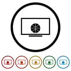 Basketball ring icon isolated on white background color set