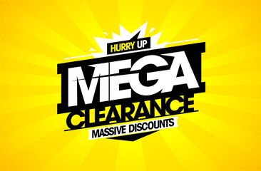 End of season mega clearance, massive discounts, advertising sale banner - obrazy, fototapety, plakaty