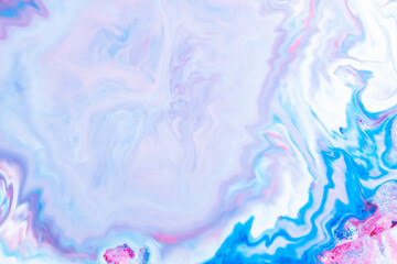 Art fluide. Abstrait rose lilas. Conception de texture de marbre liquide. Motif rose bleu