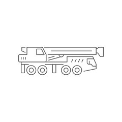Truck mobile crane line icon