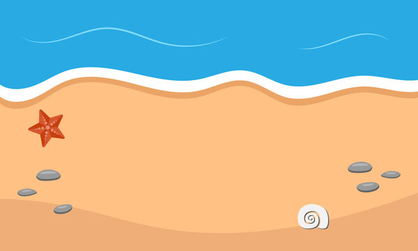 Sea and sand background. Flat vector illustration.
