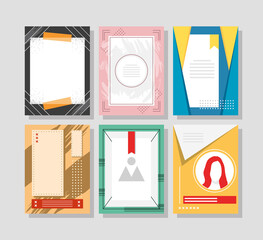 set of social media post template