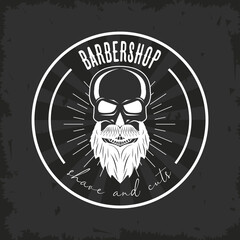 barber shop bearded skull