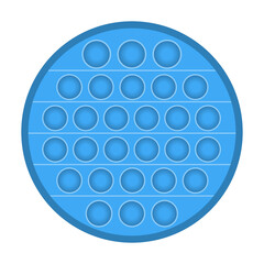 Blue trendy pop it fidget in circle shape. Vector illustration on white background. - obrazy, fototapety, plakaty