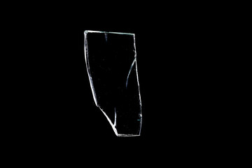 part of the glass insulated on a black background