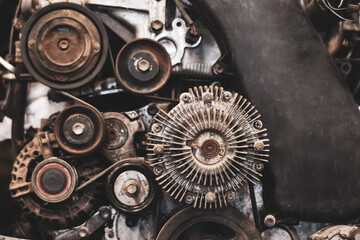 viejo motor de auto