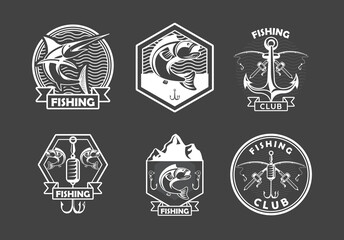 six fishing emblems