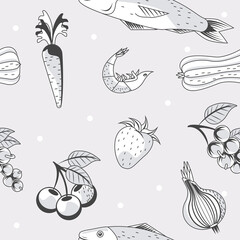 organic food gray pattern