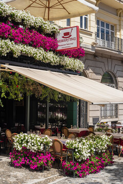 Sesir moj famous restaurant in Skadarlija street, old bohemian street with many famous restaurants of Serbian national cuisine in Belgrade, Serbia on May 22, 2021