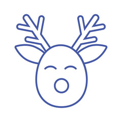 smiling christmas reindeer horns icon
