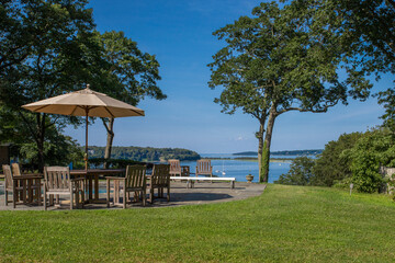 Patio Table in Backyard with Ocean View