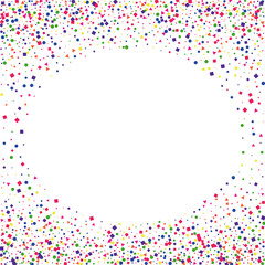 Pink Circle Color Illustration. Pattern Dot Texture. Blue Falling Round Isolated. Yellow Paper Geometric.