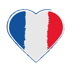 french flag in heart
