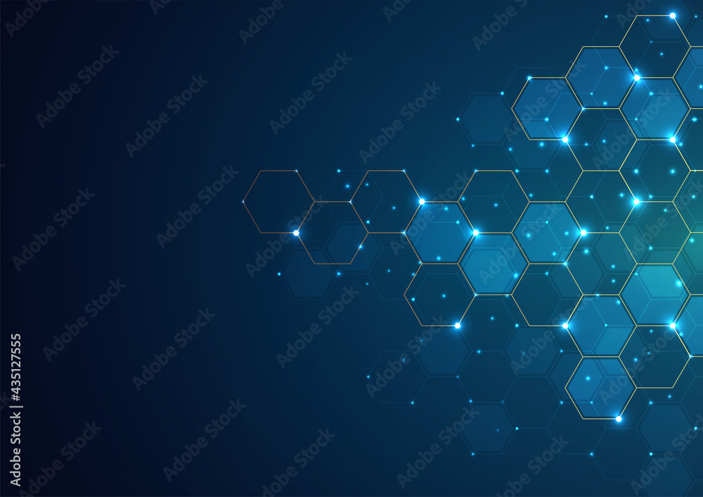 Poster abstract cube hexagon shape pattern background