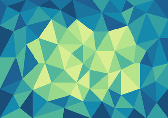 Abstract retro textured polygonal blue green background, Colorful gradient mosaic triangular background