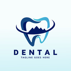 Mountain Dental vector logo design idea and inspiration
