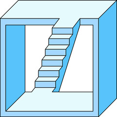 Classic optical illusion. Impossible geometrical figure