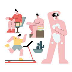 men everyday life icons