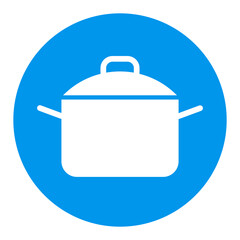 Saucepan white glyph icon. Cooking pot or pan sign