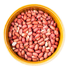 peeled peanuts in round ceramic bowl cutout