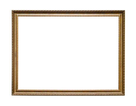 narrow carved wooden picture frame cutout