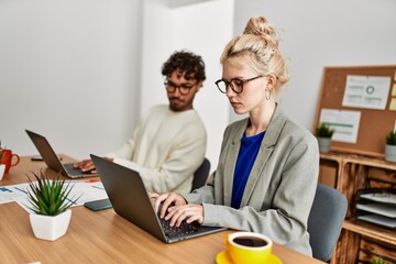 Obraz premium Business worker working and spying partner at the office.