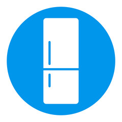 Refrigerator vector white glyph icon. Kitchen appliance