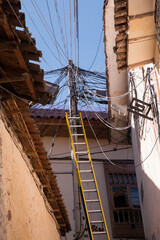 Fototapeta na wymiar Cusco eletric cables