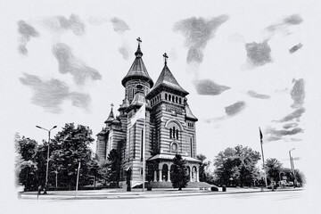 Timisoara Cathedral 2021 Romania, European City 