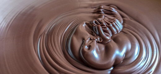 Chocolate spread in bowl, close up
