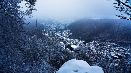 snow covered mountains