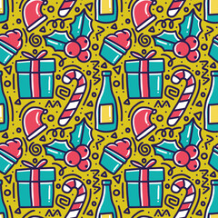 pattern of christmas day hand drawing