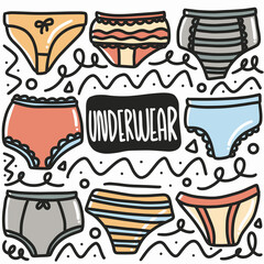 hand-drawn doodle underwear art design element illustration.