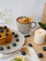 blueberries and milk